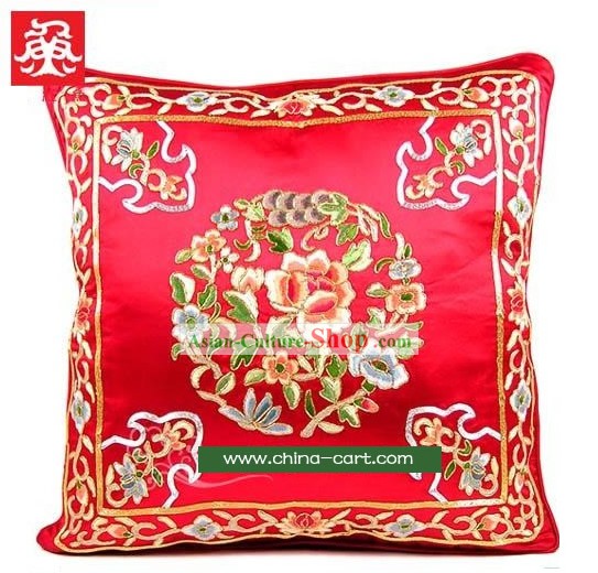 Lucky Red Hands ricamato Cuscino Fiore del matrimonio tradizionale cinese