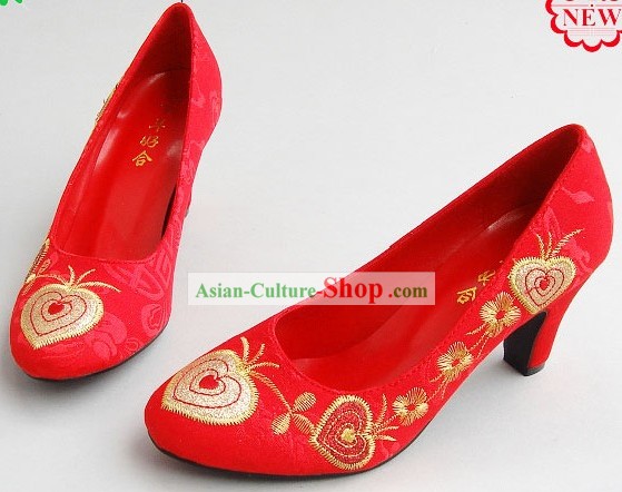 Chinois traditionnel chaussures de mariage mariée - Bai Nian Hao Il