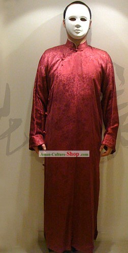 Antichi cinesi tradizionale giacca lunga Ma Gua (Aba) per l'uomo