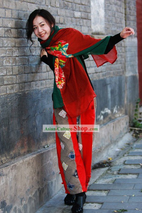 Chinois traditionnel pantalon de coton Folk main pour les femmes