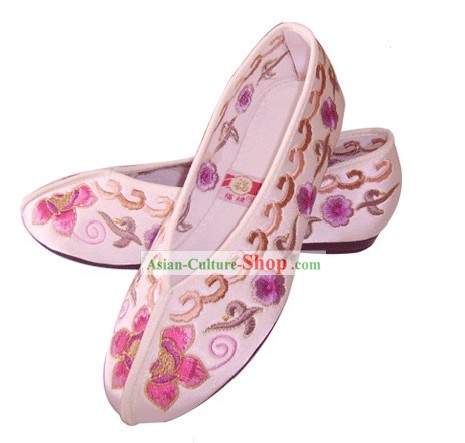 Китайский традиционный ручной работы вышитые атласные Принцесса обувь (различных цветов, розовый)