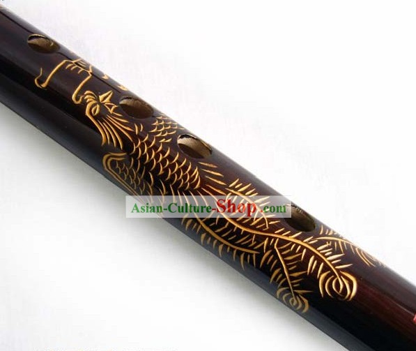Tradicional China Dragon y Phoenix Bambú Flauta