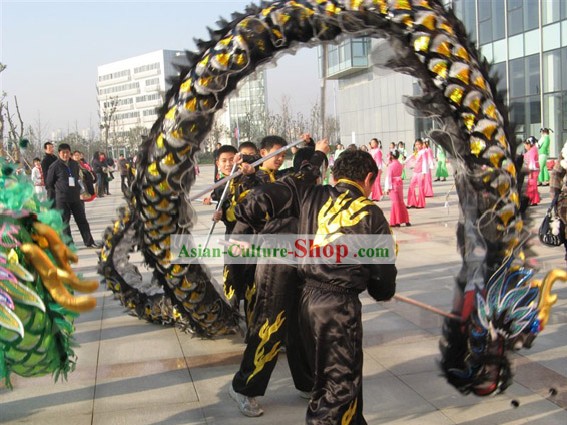 Chinês clássico Net Dragão Set Costume cabeça completa para cinco pessoas