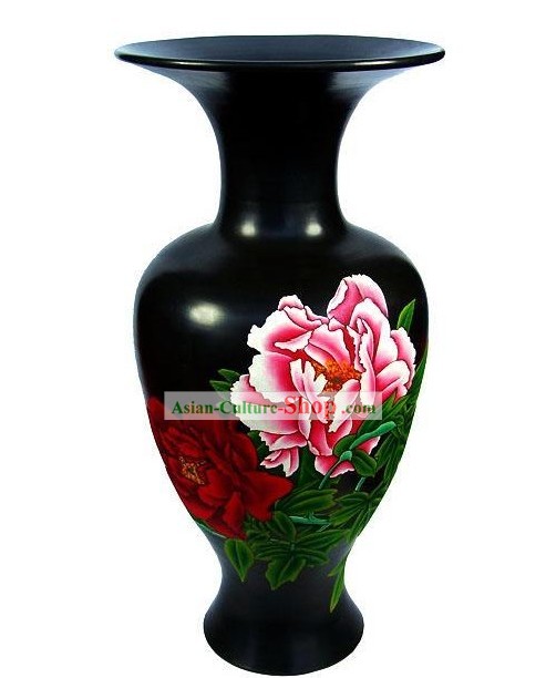 Chinese Traditional Longshan schwarze Keramik - Große Peony
