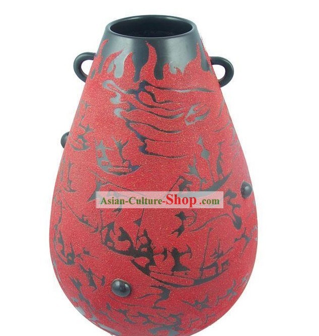 Cinese tradizionale Longshan Nero Ceramica - Fire Burning Chi Bi