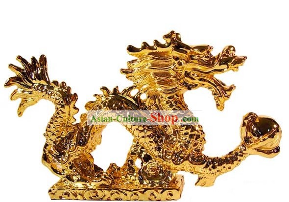 Kai Guang Feng Shui Golding Dragon (trésors de collecte et de chance)