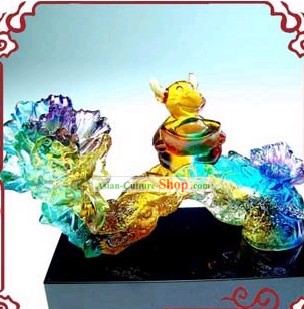 Feng Shui Tradizionale Cinese Colored Glaze Ru Yi (desiderio si avvera)