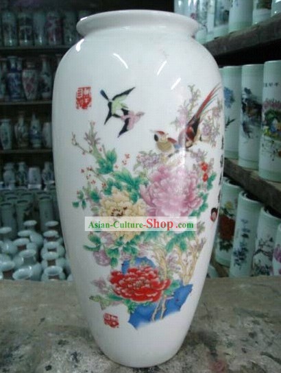 Clásico chino Jing De Zhen Cerámica Flor de Loto receptáculo