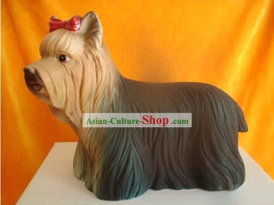 Clássico chinês Jing De Zhen Estátua Ceramic Dog