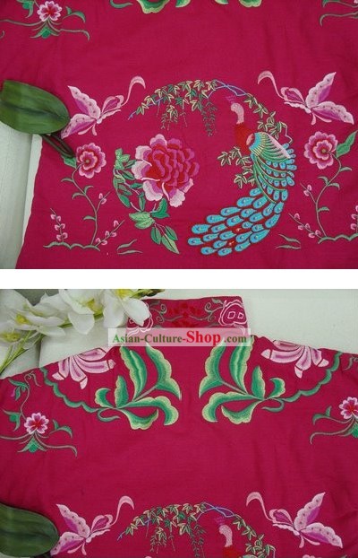 Suprême chinoise mains traditionnel Veste brodée Phoenix coton chaud (rose)