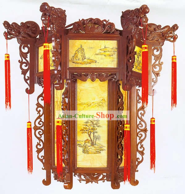 Chinesische Drachen Handmade Wood Palace Lantern