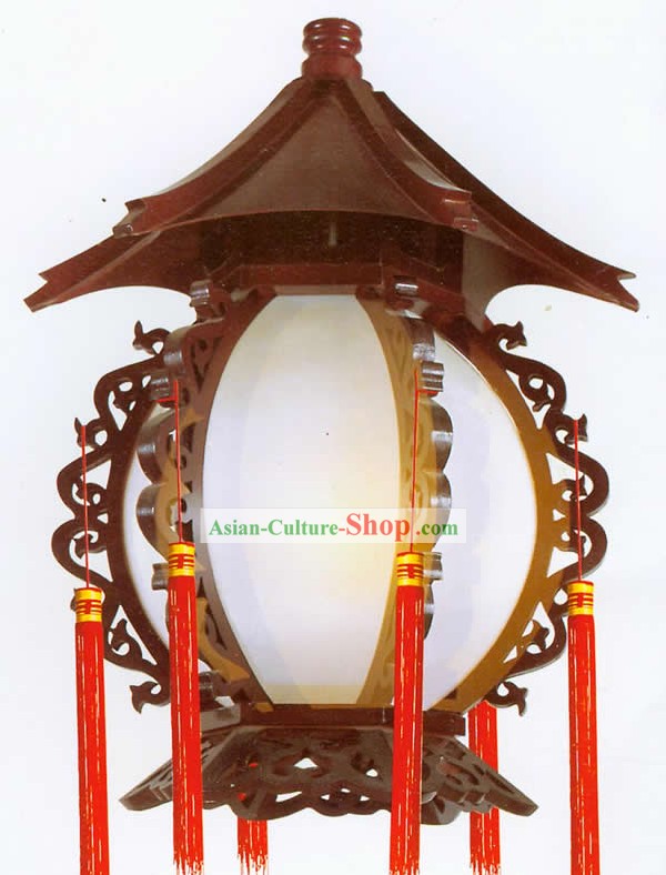 20 Zoll große chinesische Hand Made Turm Form Holzdecke Laterne
