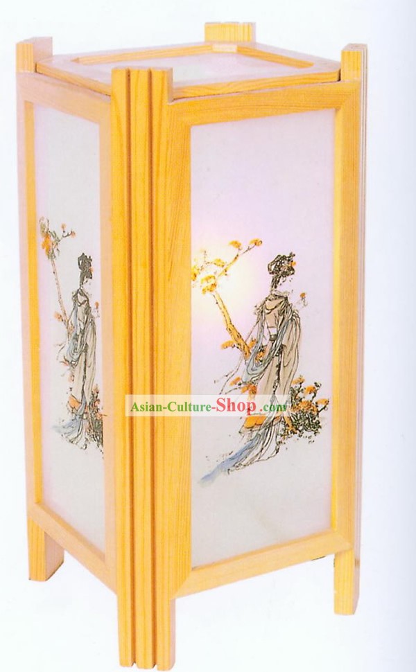Chinese Hand Made Alte Schönheit Wooden Desk Lantern