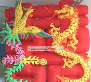 Celebración de bodas inflables Dragon y Phoenix doble de la felicidad