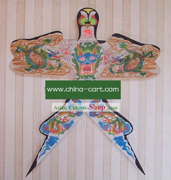 Chinese Classical Hand Painted and Swallow Kite Made - Five Dragons