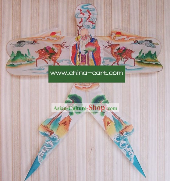 Chinese Classical Hand Painted and Made Swallow Kite - God of Longevity