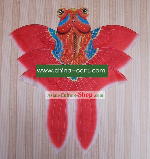 Китайский традиционный рук Вэйфан Окрашенные и Сделано Кайт - Богатство Золотая рыбка