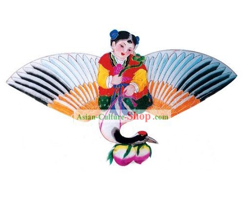 Chinoise classique main peinte et Made Kite - Boy sur Crane