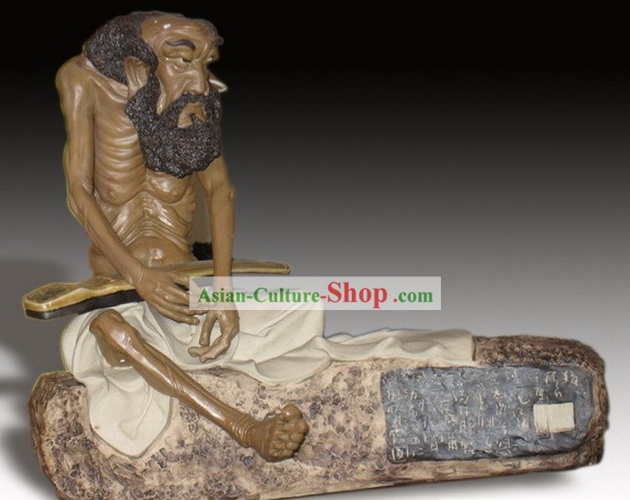 Chino clásico Shiwan cerámica colección de estatuas - Música Abrazar