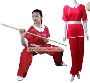여성을위한 중국어 번체 무술 100 % 실크 Changquan 긴 주먹 유니폼