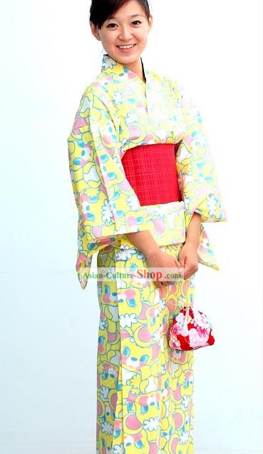 Bolso tradicional kimono japonés y el Geta Set completo
