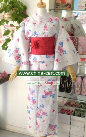 Daisy tradicional japonesa Kimono Handbag e Geta Conjunto completo