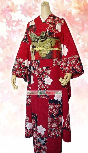 Supremo Silk Handbag Attire japonês Kimono e Geta Conjunto completo