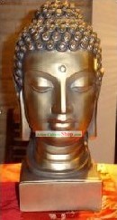 Tradicional Chinesa Cabeça Buda Estátua de Ouro