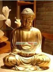 Clássica Chinesa Pensando Buda Estátua de Ouro
