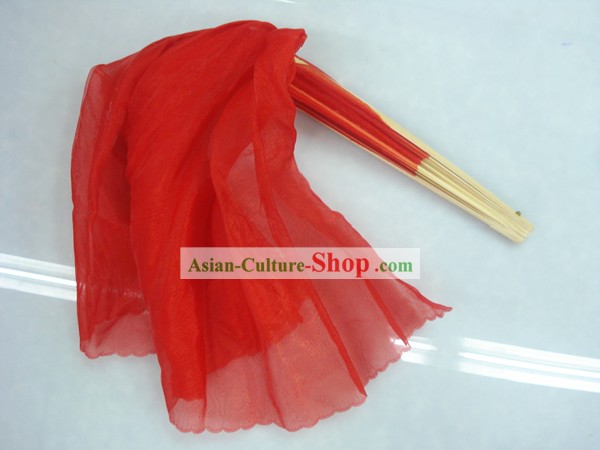Traditionnelle Chinoise Fan Rouge Danse Soie