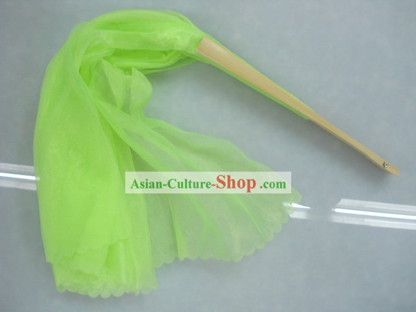 Tradicional China Luz de seda verde Fan Dance