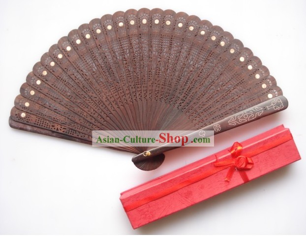 Supreme Traditionelles Chinesisch Purpur Sandalwood Fan