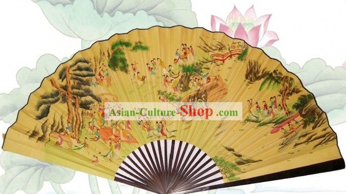65インチ中国の伝統手作りハンギングシルクの装飾のファン - 100古代の美女たち