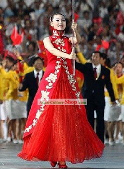 Chinese Lucky Red Olympic Costumes