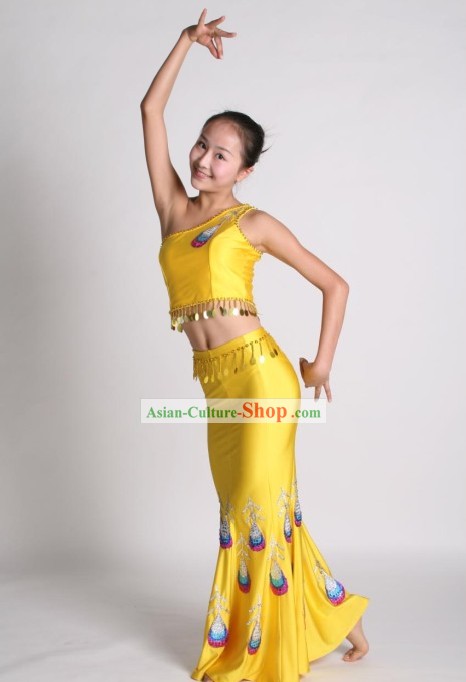 Traditionelle Thai Peacock Tanz Kostüm komplett Set