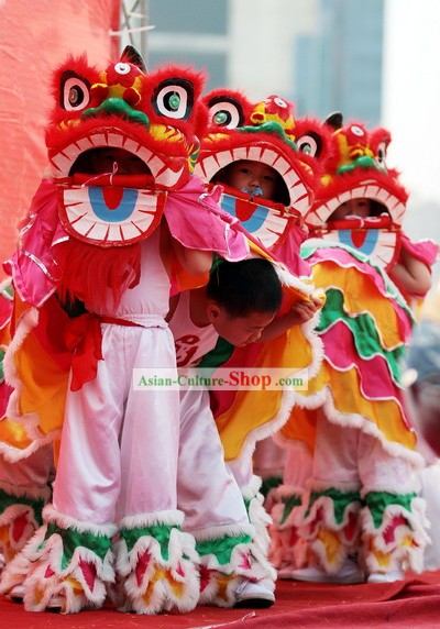 Crianças Costume tradicional Dança do Leão e calças Set