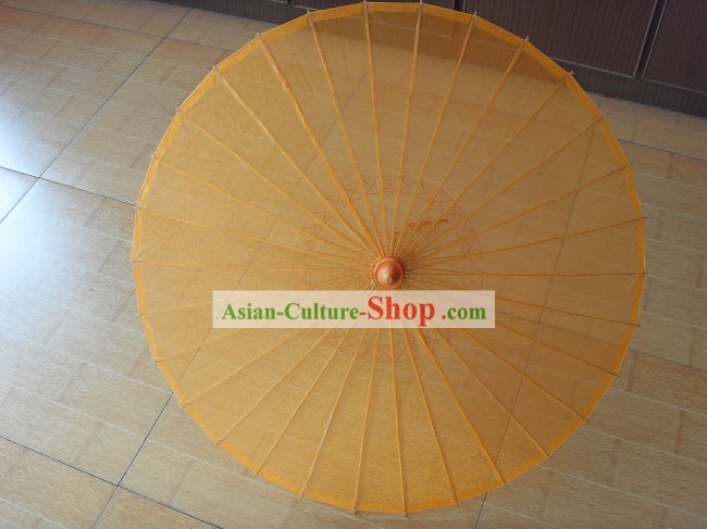 Fatto a mano cinese Giallo trasparente Dance Umbrella Seta