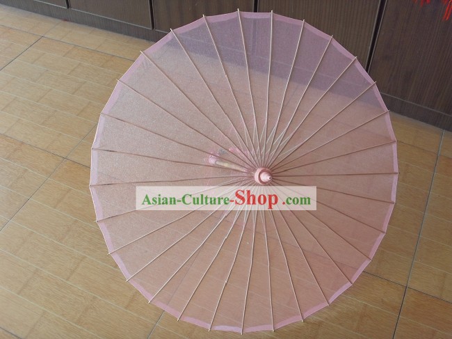 Fatto a mano cinese trasparente rosa Dance Umbrella Seta