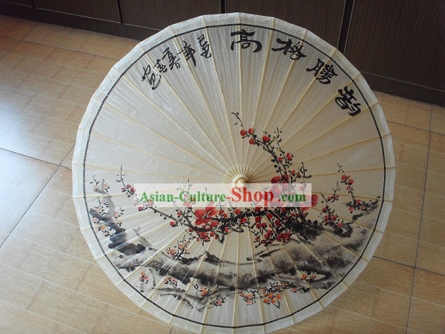 Traditionnelle chinoise Plage peinture à la main, de pluie et parasol - Plum Blossom