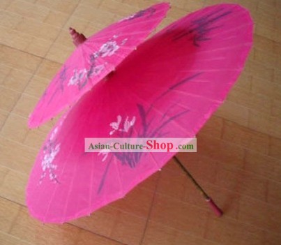 Main chinoise fabriqué et peint en soie de mariage Deux-Couches Parapluies Romantique/Parasols 1