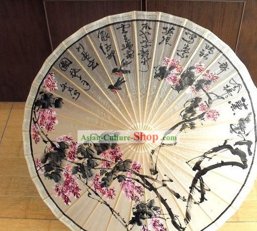 Китайский Ручная роспись Цветочный зонтик дождь бумаги