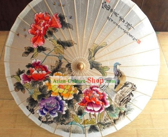 Китайский Ручная роспись мандаринка и Пионы Umbrella