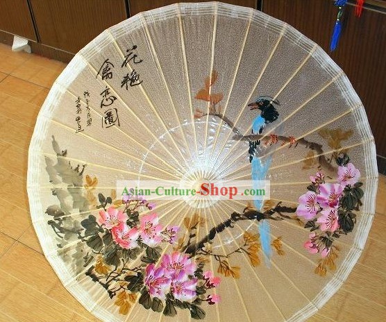 Chinoise main classique transparent peint parapluie