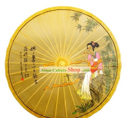 中国ハンドは、古代美容絵画傘塗装済み完成品