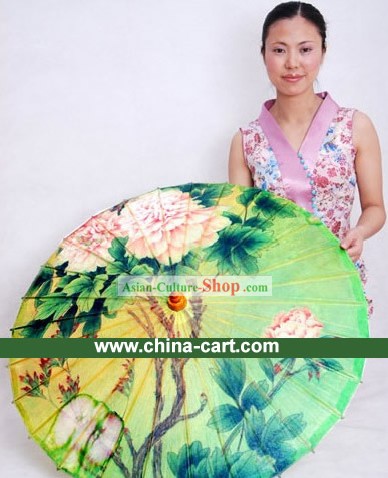 Китайский Ручная роспись Пион картина Umbrella
