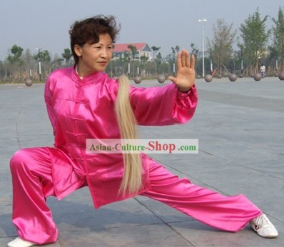 Chinese Professional clignotant arts martiaux et le Tai Chi Suit (rose)