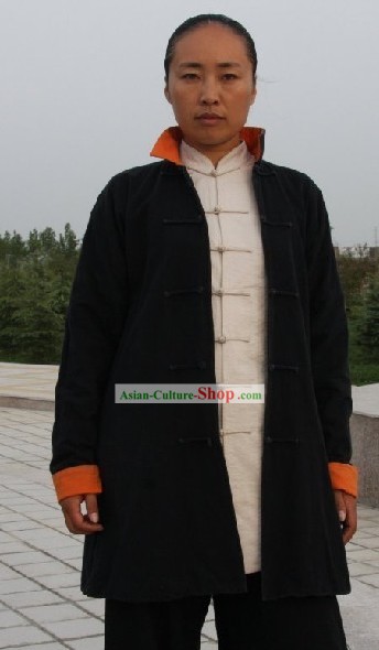 Professional Kung Fu Tai Chi Master Cotton Dust Coat Clothing