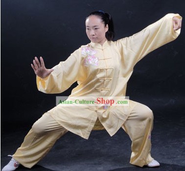 Cinese classico Donne ricamato Lotus Tai Chi Uniform