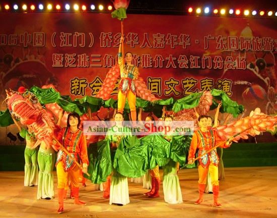 Suprema tradizionale Lotus Attrezzature Dragon Dance e Costumi set completo per le donne
