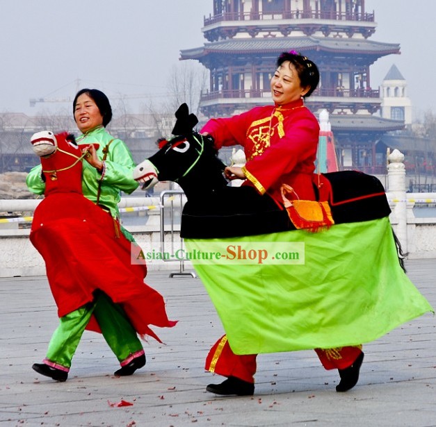 Традиционный китайский Празднование Парада конной упряжке Костюм Комплекте